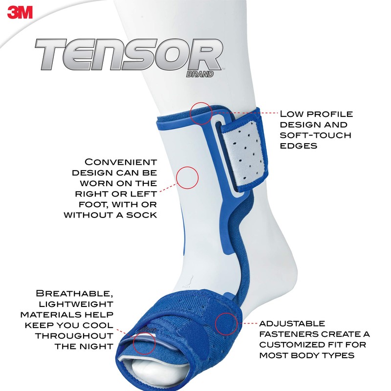 Tensor Night Comfortable Foot Support, One-Size, Blue, (144698)