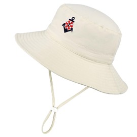 Baby Sun Hat Anchor UPF 50+ Sun Protective Babies Kid Summer Bucket Hat Embroidery Beach hat for Boys Girls 1-3 Years