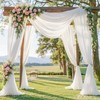 FANPROMS Wedding Arch Drapes White Sheer Fabric 18FT 2 Panels