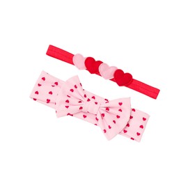 Pink Valentine's Headband Bow Hair Clips Pin Pink Hairband Hairclips Hairpins JHV16 (Set-A)