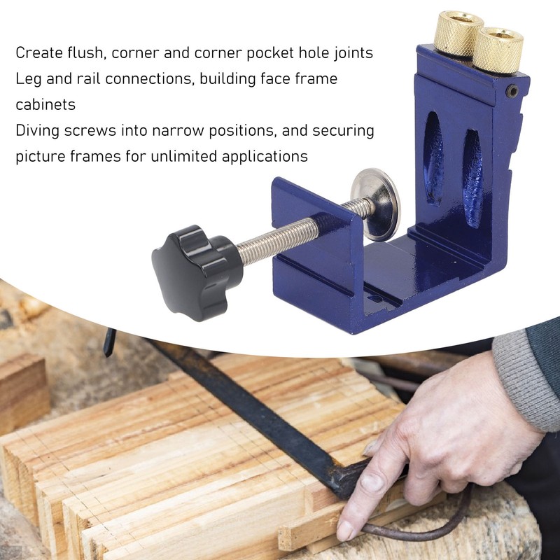 Pocket Hole Jig Kit Dowel System Set Woodwork Guides Joint