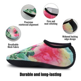 FANWINKJ Water Socks,Yoga Socks, Anti-Slip Breathable and Stylish Water Socks for Beach, Sports, Surf, and Swim, Men and Women,Flamingos-M