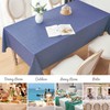 Veblandy Rectangle Tablecloth Linen Textured Waterproof & Stain Resistant Table