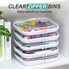 Sanwuta 10 Pcs Hard Zipper Case Clear Hard Pouches Plastic