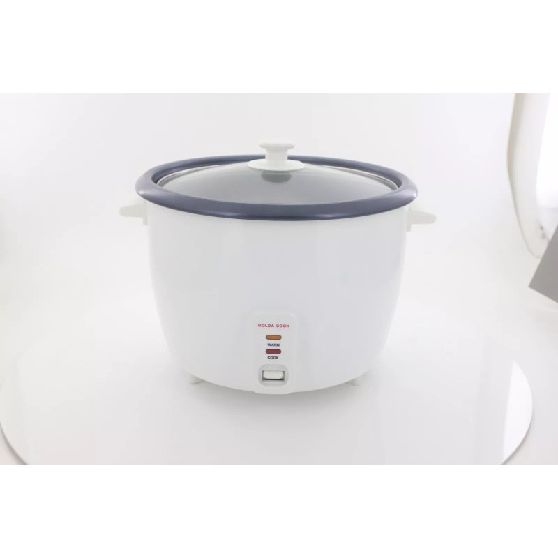 GOLDA Persian Rice Cooker with Glass Lid, 10-Cup, White