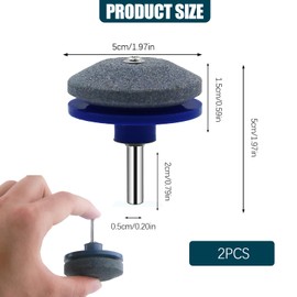 2PCS Lawn Mower Sharpener, Universal Rotary Grinder Stone for Power Drill Garden Industrial Tool Rotary File Drill Attachment for Rotary Lawn Mower, Spades, Hoes, Lawn Edgers Tool Most Power Drill