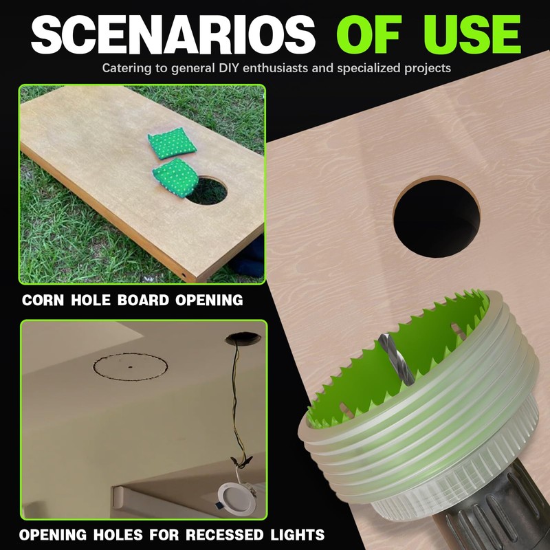 [8-in-1 Kit] Bi-Metal 2", 4", 6" Hole Saws + Drill