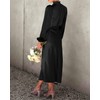 BTFBM Womens Mock Neck Satin Dress 2025 Summer Spring Long