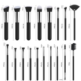 JAYWAYNE Makeup Brushes Set 18Pcs Premium Synthetic Foundation Brush for Liquid Makeup Brush Professional Make Up Brush Set Black