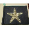 Mud Pie "Beach Life" and Starfish Sequin Design Jute Zip