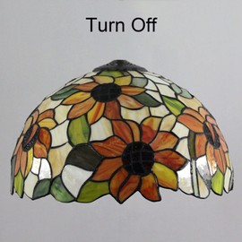 Errzom Tiffany Style Stained Glass Lampshade Replacement Only Sunflower Lamp Shade Vintage Light Cover Accessories for Table Lamps, Pendant Lights, Ceiling Light, Floor Lights, Desk Lamp,16inch