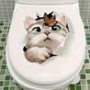 TOLOVIS 3D Creative Cat Butterfly Toilet Cover Sticker Decals,Flower leaf