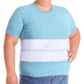 Rib Injury Binder Belt, Universal Men's Rib Cage Support Belt for Bruised, Fractured or Dislocated Ribs Protection, Post Surgery Compression Belly Band Wrap and Chest Support (Plus Size)