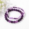 MORIANCE 2Pcs Amethyst Bracelet for Women 4mm 8mm Amethyst Crystal