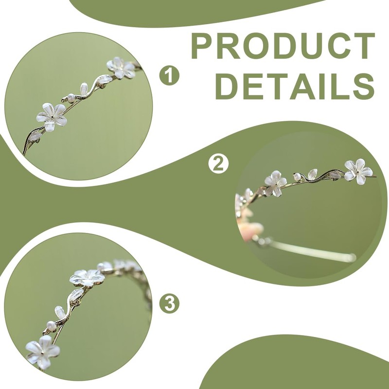 WUSJCOF Girls and Bride Communion Headband - Silver Flower Hair