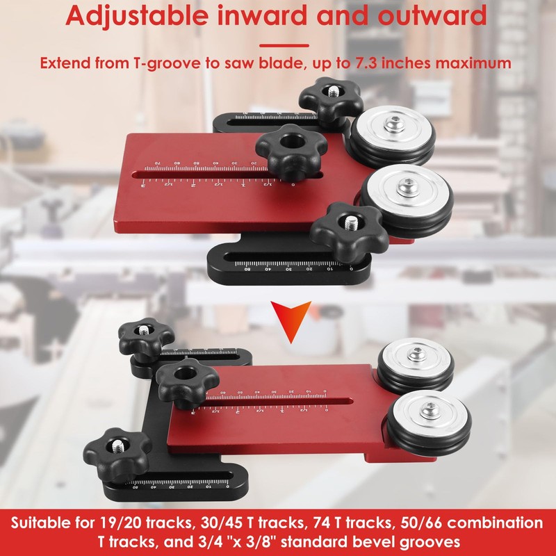 Abizarch Double Wheel Bearing Stock Roller Aluminum Alloy Woodworking Stock