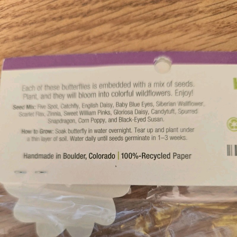 Bloomin Butterfly Plantable Flower Seed Paper 25 each party favor