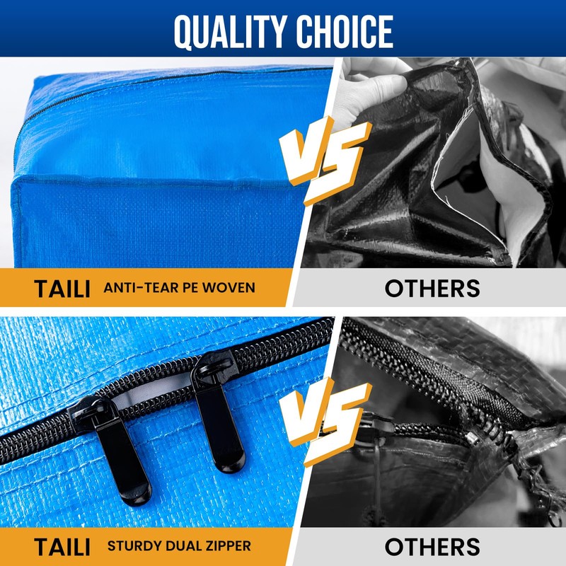 TAILI Blue Heavy Duty Moving Bags, Clothes Storage Bags with