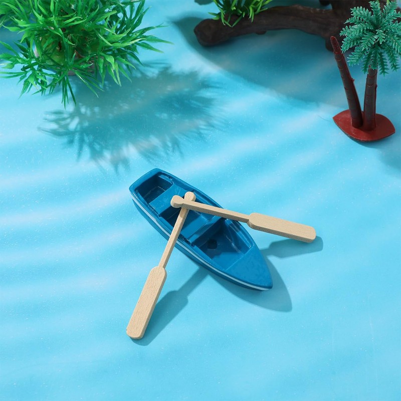 FAVOMOTO 24 Pairs Mini Wooden Paddle, Miniature Beach Boat Paddle