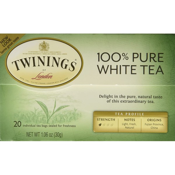 Twinings of London "Fujian Chinese Pure White Tea" : Box of 20 Tea Bags