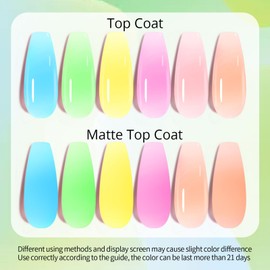 UR SUGAR Neon Jelly Extension Gel Set - 6 Colors Spring Summer Jelly Pink Neon Green Yellow Orange Bright Colors Builder Nail Gel Home Nail Salon Extension Nail Gel Kit Gift Box for Women