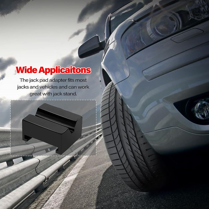 YIXISI 2 PCS Square Rubber Jack Stand Pad, Universal Slotted