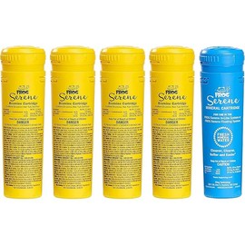 FROG Serene Replacement Mineral Cartridge with 4 Replacement Bromine Cartridges for use with Hot Tub FROG Serene Floating Sanitizing System - Prefilled for Quick & Easy Hot Tub Maintenance