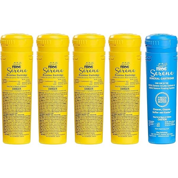 FROG Serene Replacement Mineral Cartridge with 4 Replacement Bromine Cartridges
