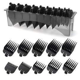 LAVEST Clipper Guards Set Fits for Most Wahl Clippers and Babyliss FX870 with Organizer, Clipper Guides Replacement - 1/16" to 1", 10 Piece Set, Black Color