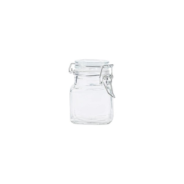 EcoQuality 4oz Square Glass Mason Jar with Airtight Leak Proof