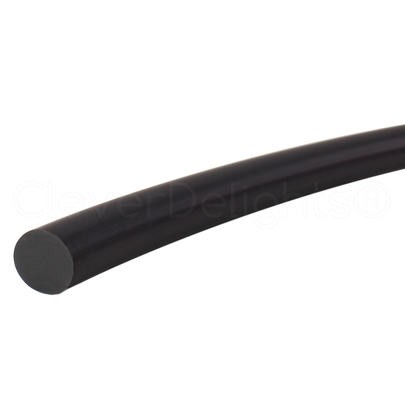 CleverDelights Solid Rubber Cord - 1/4" Diameter - 100 Feet
