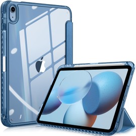 Fintie Hybrid Slim Case for iPad (A16) 11th Generation 11 Inch (2025), iPad 10th Generation 10.9 Inch (2022) - Shockproof Cover with Clear Transparent Back Shell & Pencil Holder, Navy Blue