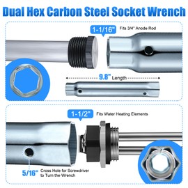 Saillong 3 Pcs RV Water Heater Elements Include 1 Electric Water Heater Element 1 Dual Hex Wrench and 1 Tape Replacement Kit Compatible with Suburban RV Water Heater