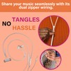 Sparkbudz-Two Person Zipper Earphones Built into one. Individual Volume Controls