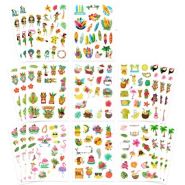 Sommer Strand Aufkleber 498 PCS Sommer Sticker Kinder Scrapbook Travel Sticker Set Fotoalbum Hawaiiaufkleber für DIY, Partygeschenke, Scrapbooking Deko (B)