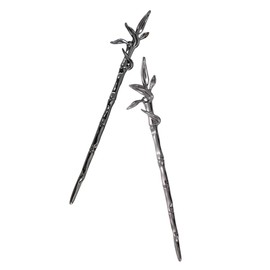 Baluue 2pcs Vintage Chinese Hair Chopsticks Bamboo Shape Metal Hair Sticks for Elegant Buns Traditional Accessories for Weddings Parties and Special Occasions