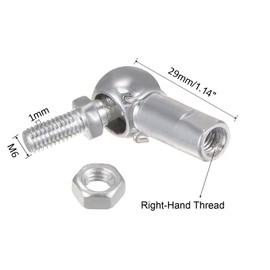 Anhoer 4Pcs M6 Angle Ball Joint M8*1 Ball Head Joint Rod End Bearing Ball Socket Universal Joints A3-Steel Self-lubricating Ball Socket End Fitting