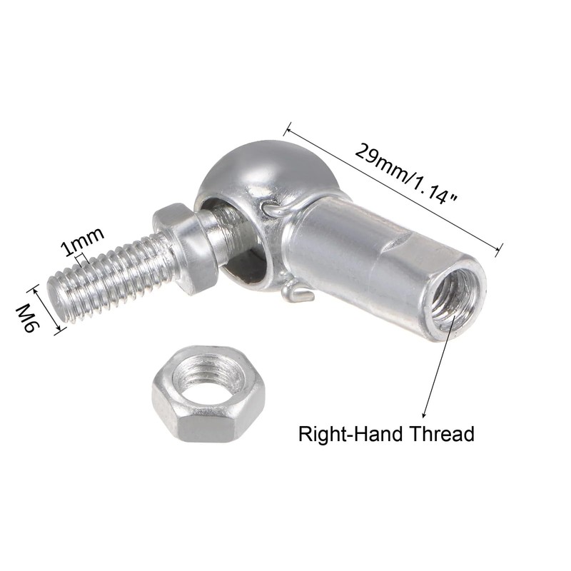 Anhoer 4Pcs M6 Angle Ball Joint M8*1 Ball Head Joint