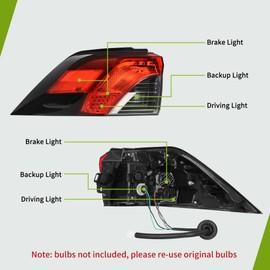 AUTOSAVER88 Left Driver Side Outer Tail Light Assembly Compatible with 2019-2021 2019 2020 2021 RAV4 Red Clear Lens Replacement Taillights with Wire Harness