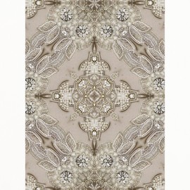 CafePress Abstract Bohemian Preppy Girly Grey Beige Floral Standard Size Playing Cards