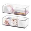 Ilauke Pack of 2 Transparent Drawer Organiser, Stackable Bathroom Organiser