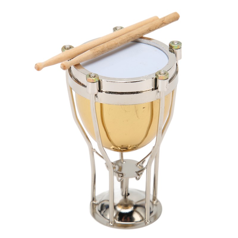 Miniature Timpani Model Decorative Exquisite Copper Timpani Ornament for Graduation