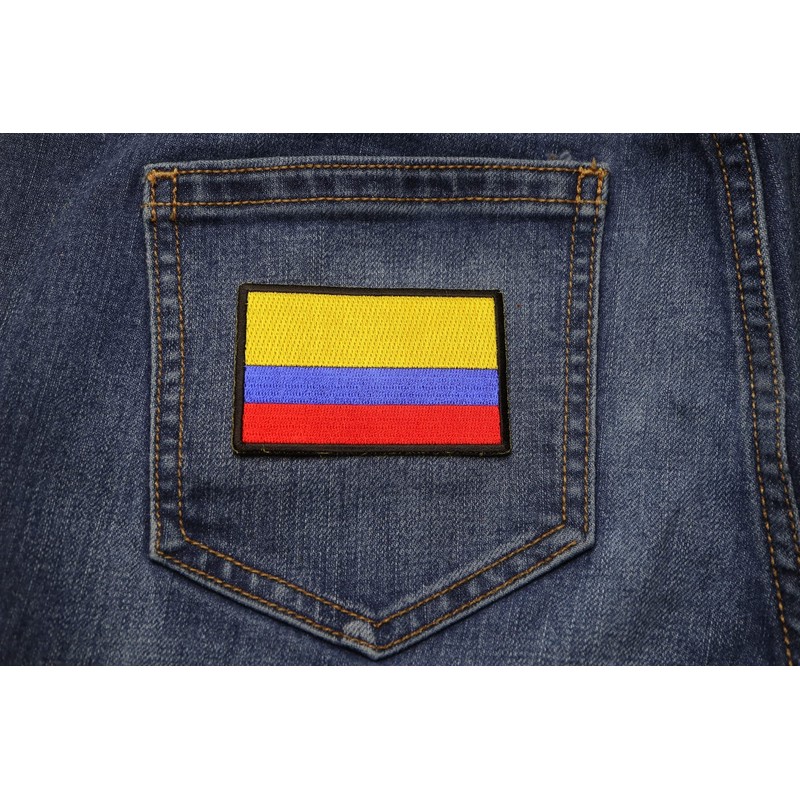 Colombia Flag Patch - 3x2 inch. Embroidered Iron on Patch