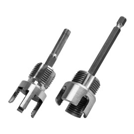 Pipe Thread Cutting Tool,Integrated Internal & External Pipe Threading Tool, Electric Drill Compatible PVC Pipes Threader Kit, 1/2" 3/4" Pipes Sizes Rethreading Tool(COLOR:silver)