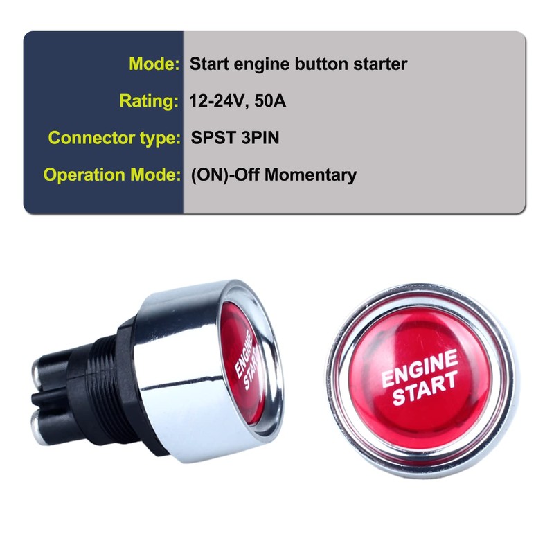 DMWD Start Switch 12V DC 50A Car Start Engine Button