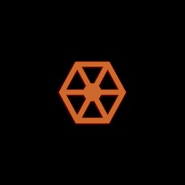 Star Star Inspired Movie Character Space Separatists Symbol Glow in The Dark Sticker Decal for Phone Tablet Laptop Car Truck Window | 2" Sticker | Orange