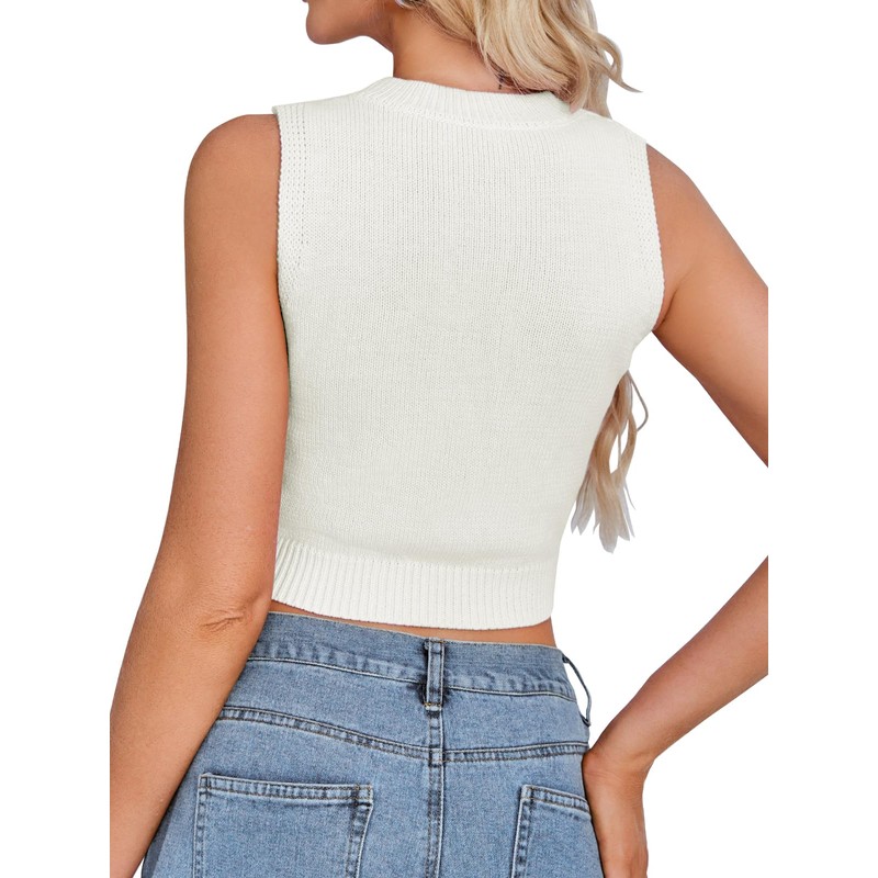 Tankaneo Womens American Flag Crop Tank Tops High Neck 4th