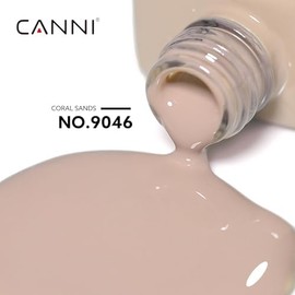 CANNI - Esmalte de uñas en gel nude, 1 pieza, color marrón claro y gris, alto brillo