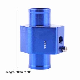 Universal Metal Car Water Temp Joint Pipe Hose Temperature Sensor Adapter Blue, 26mm 1.02in, 28mm 1.10in, 30mm 1.18in Kit with Stainless Steel Clamps for Most Cars (26mm)