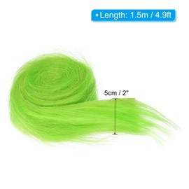 PATIKIL 4.9ft x 2 in Faux Fur Fabric Roll, Plush Precut Strips for DIY Craft Christmas Decoration Cosplay Costume, Green